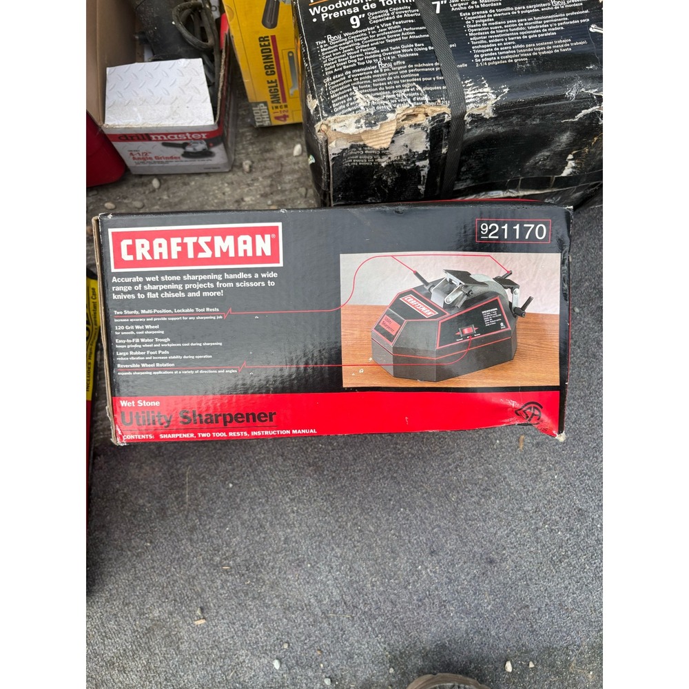 Craftsman 921170 Wet Stone Utility Sharpener for Knives Scissors Chisels NIB